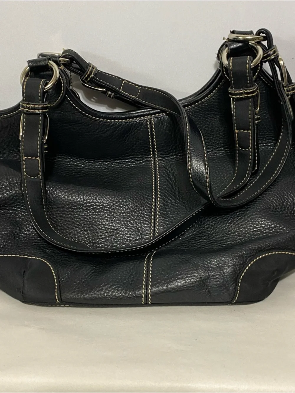 The Sak Soft Black Leather Tote Shoulder Bag Handbag